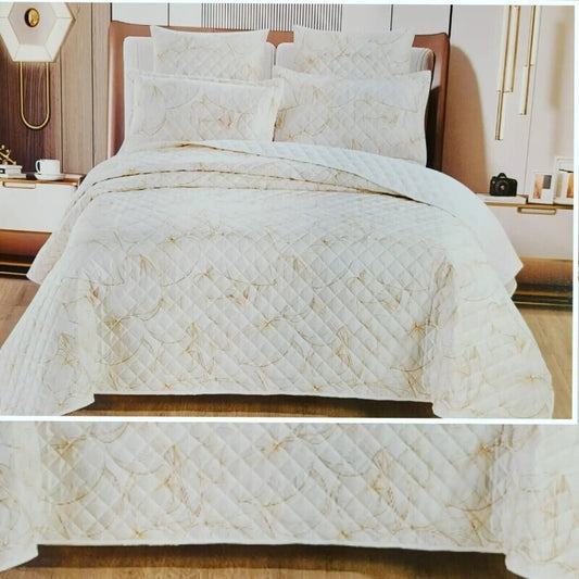 PLUSH PRINTED VELVET QUILT SET