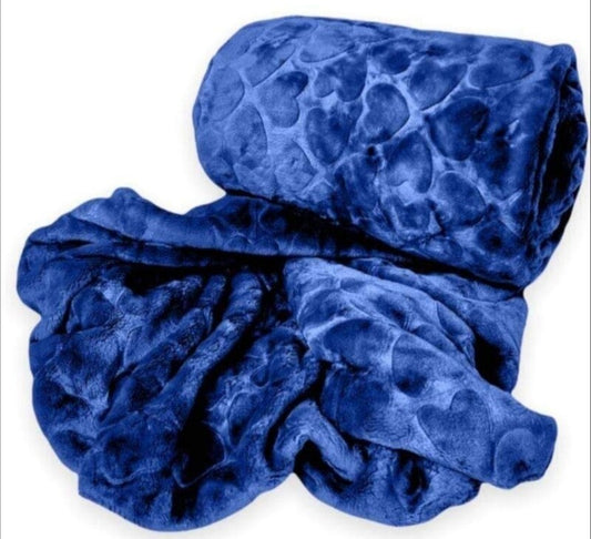 HEART EMBOSSED VELVET FLEECE THROWS