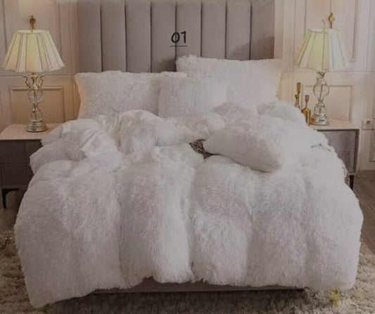 FLUFFY COMFORTERS- SHERPA FLEECE LINED QUEEN
