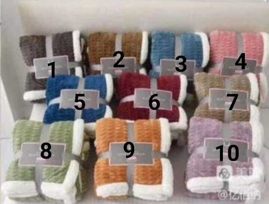 WAFFLE TEXTURED SHERPA BLANKET