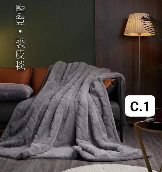 RABBIT FAUX FUR BLANKETS