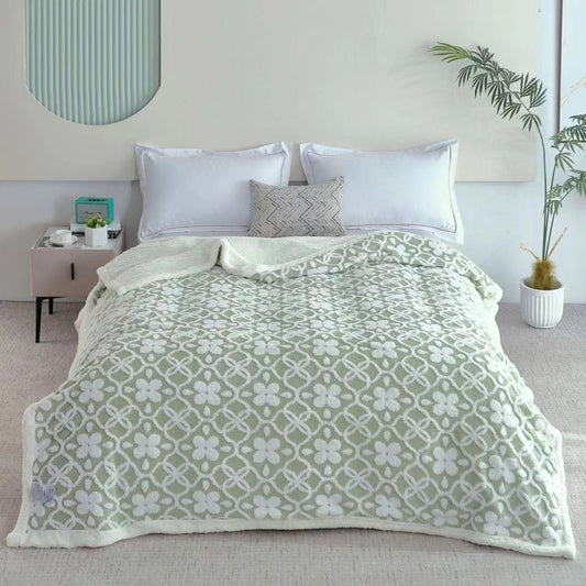 ABSTRACT FLEECE SHERPA BLANKET- BULK