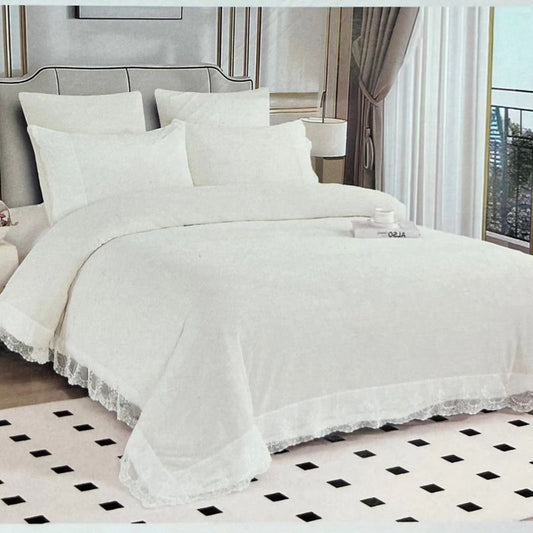 FLEECE SHERPA LACE COMFORTER SET- BULK