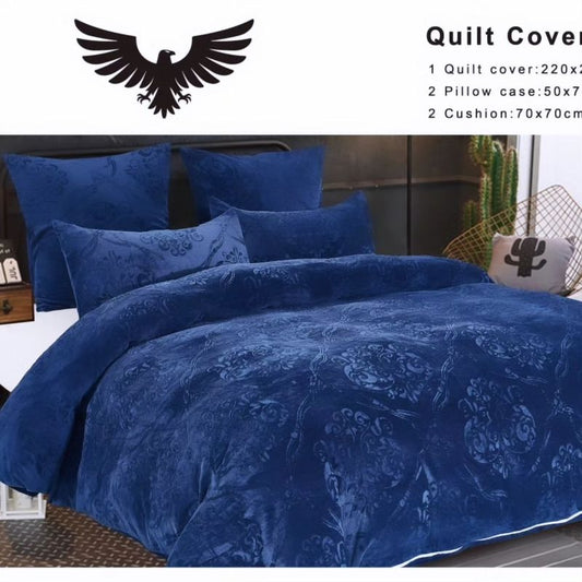 EMBOSSED VELVET FLEECE COMFORTER SET