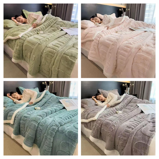 ZM EMBOSSED SHERPA BLANKET- BULK