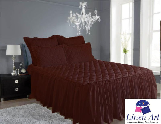 DIAMOND FRILLED QUILTED BEDDING SET